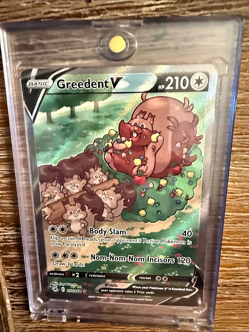 Pokémon Greedent V Trading Card in Green
